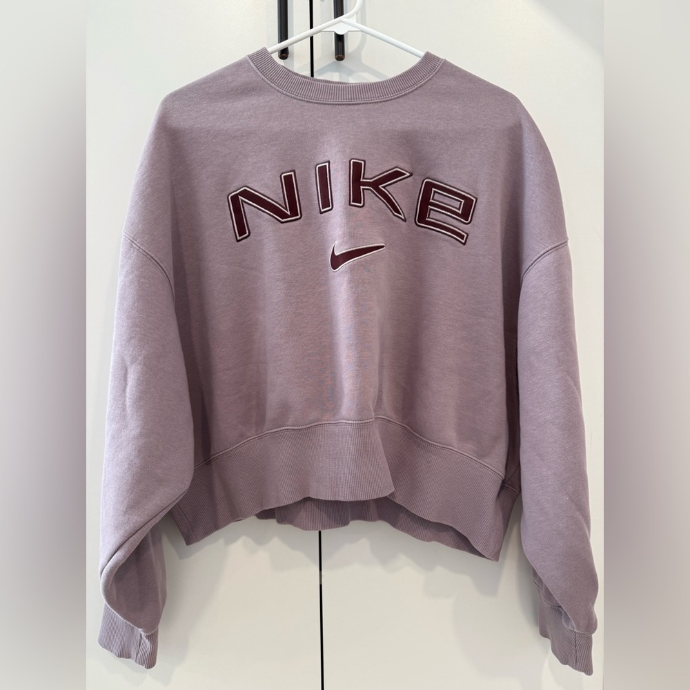 Nike Phoenix Lavender Cropped Crewneck Sweatshirt